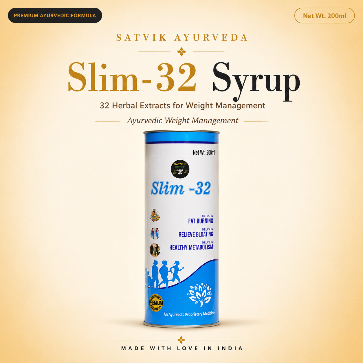 Satvik Ayurveda Slim-32 Syrup | Ayurvedic Weight Management