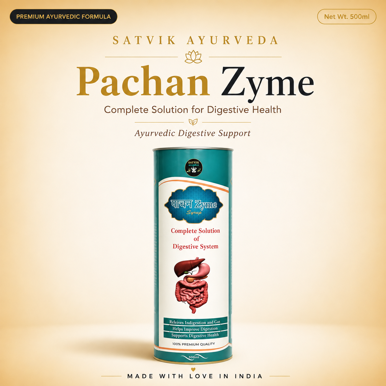 Satvik Ayurveda Pachan Zyme Syrup | Ayurvedic Digestive Support