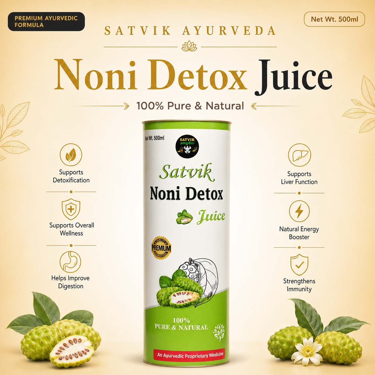 Satvik Ayurveda Noni Detox Juice | 100% Pure & Natural