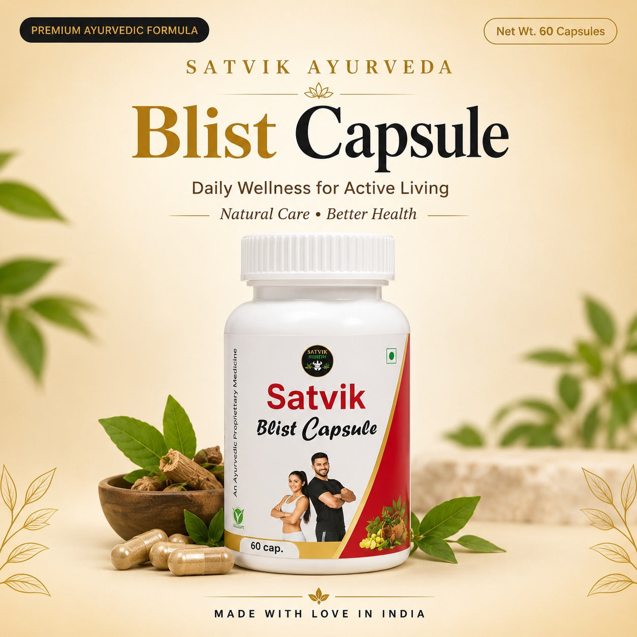 Satvik Ayurveda Blist Capsule | Weight Gain, Strength &amp; Stamina Support