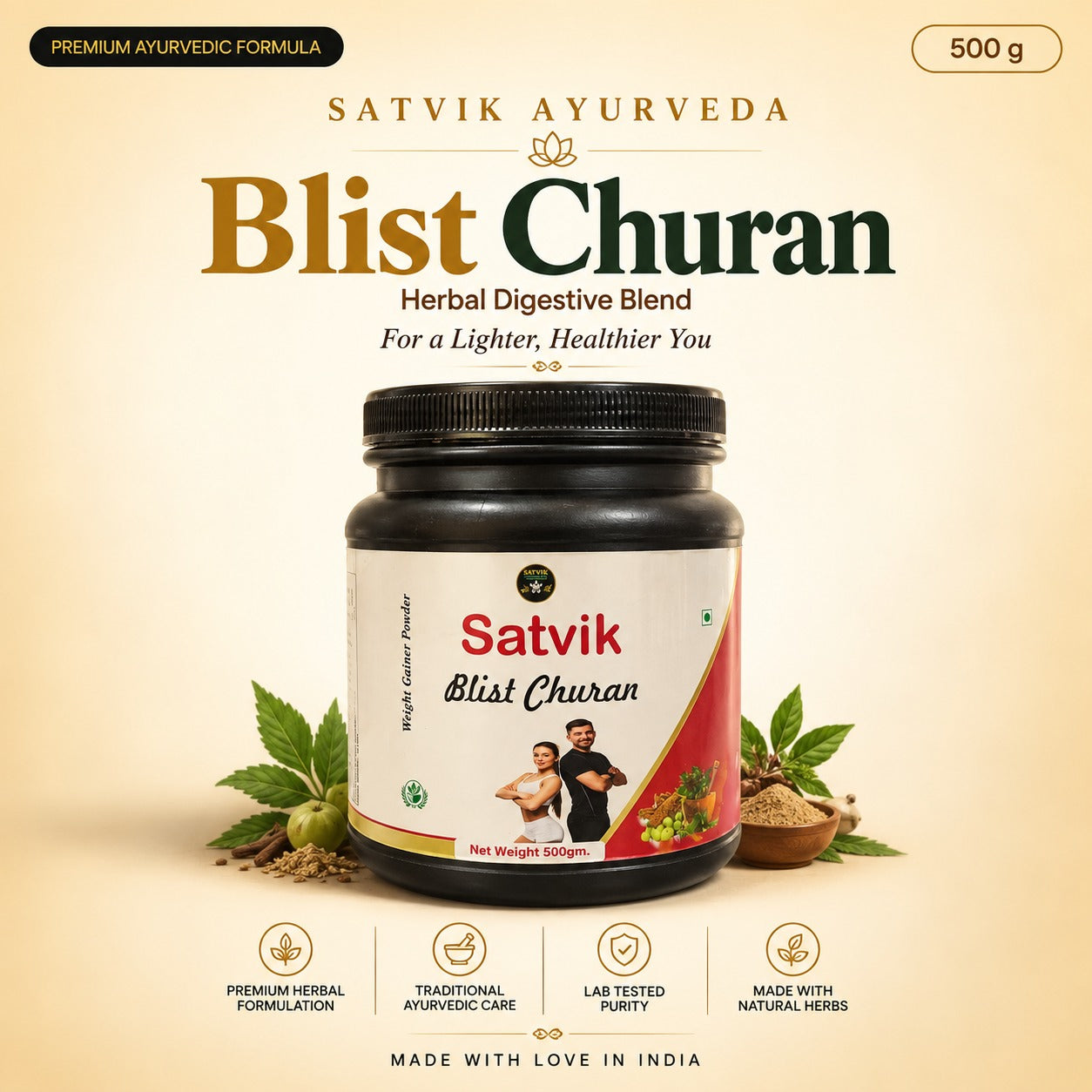 Satvik Ayurveda Blist Churan | Ayurvedic Weight Gainer Powder